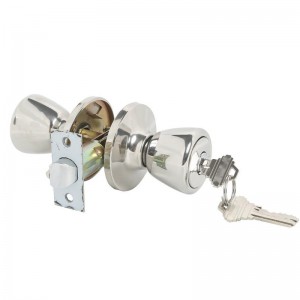 2506 Knob Doras Intí I Knob Doras Chrome Satin Le Glas agus Eochair -Eochair Iontrála Knob 1 Pacáiste 1